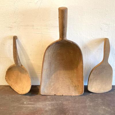 LOT 324: Primitive Wooden Kitchen Tools / Utensils Collection