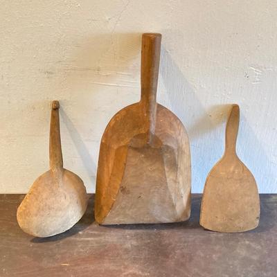 LOT 324: Primitive Wooden Kitchen Tools / Utensils Collection