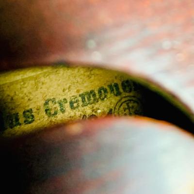 LOT 329: Vintage/Antique Facsimile Stradivarius Violin Stamped 1727 With Bows and Wooden Case