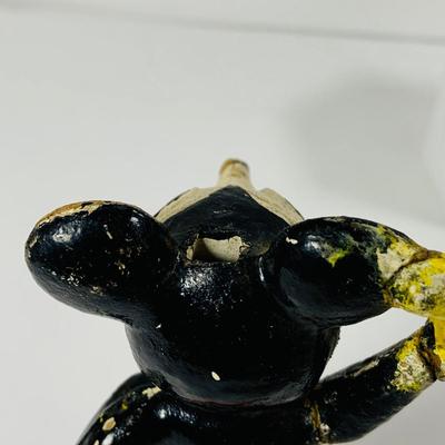 LOT 332: Vintage Disney Characters, Wooden Mickey Mouse and Jiminy Cricket and Ceramic Donald Duck