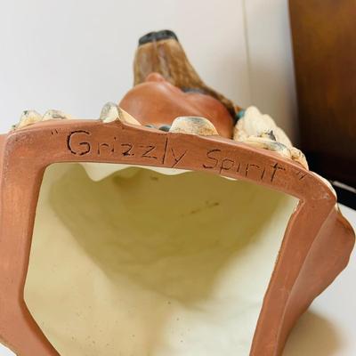 LOT 341: Ceramic Mold Native American Busts - "Proud Wolf" and "Grizzly Spirit"