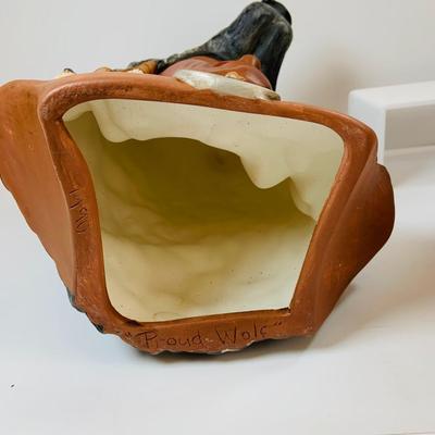 LOT 341: Ceramic Mold Native American Busts - "Proud Wolf" and "Grizzly Spirit"