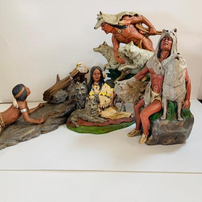 LOT 343: Assortment of Native American Ceramic Mold Statues