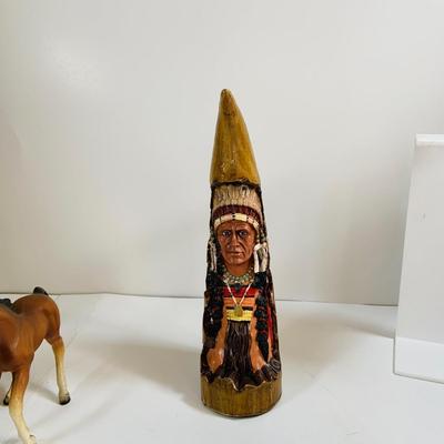 LOT 344: Western Collection Including Old West Visions Native Ameican Figurines and Napco Ceramic Horses