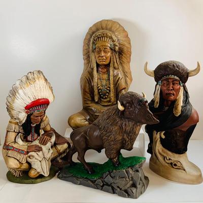 LOT 345: Native American Chiefs and a Buffalo Ceramic Molds