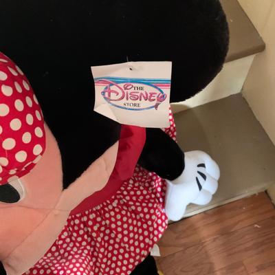 LOT 346: Extra Large Disney Plushes Mickey and Minnie Mouse and Winnie the Pooh