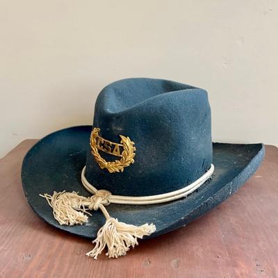 LOT 350: Vintage/Antique Hats - Seeds Stovepipe Top Hat, Replicia Confederate States of America Hat and Austrianila Miltrary Forces Hat