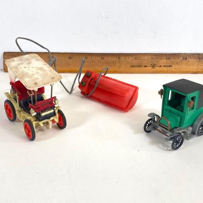 LOT 358: Vintage Collectible Toy Cars and Truck - Buddy L Thunderbird, Plastic International Pickup, Majorette and More