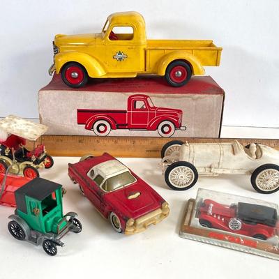 LOT 358: Vintage Collectible Toy Cars and Truck - Buddy L Thunderbird, Plastic International Pickup, Majorette and More