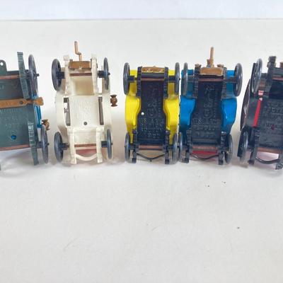 LOT 359: Antique Car Collection - Plastic Toy Cars, Sunoco Car Coins and Ceramic 1913 Chevrolet