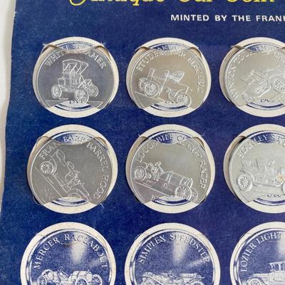 LOT 359: Antique Car Collection - Plastic Toy Cars, Sunoco Car Coins and Ceramic 1913 Chevrolet