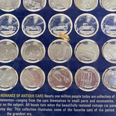 LOT 359: Antique Car Collection - Plastic Toy Cars, Sunoco Car Coins and Ceramic 1913 Chevrolet