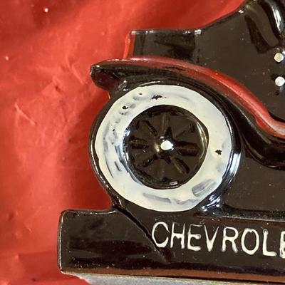 LOT 359: Antique Car Collection - Plastic Toy Cars, Sunoco Car Coins and Ceramic 1913 Chevrolet