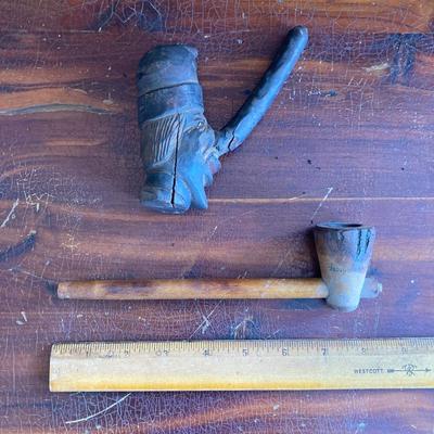 LOT 362: Collection of Nine Vintage / Carved Pipes with Paladin Pipe Tobacco Canister