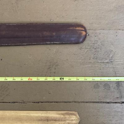 LOT 364: Vintage In Hoc Signo Vinces Monogramed Sword with Sheath, Leather Carrying Case and Protective Cloth