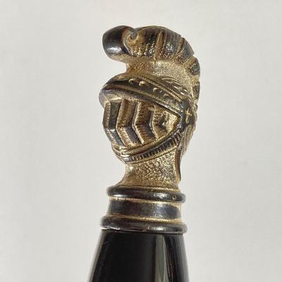 LOT 364: Vintage In Hoc Signo Vinces Monogramed Sword with Sheath, Leather Carrying Case and Protective Cloth