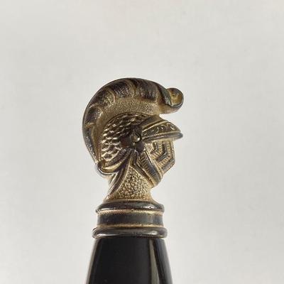 LOT 364: Vintage In Hoc Signo Vinces Monogramed Sword with Sheath, Leather Carrying Case and Protective Cloth