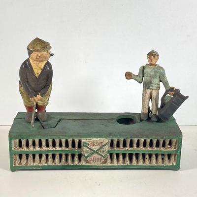 LOT 365: Vintage Cast Iron Birdie Putt Golf Bank