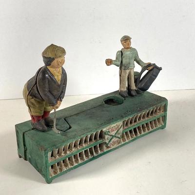 LOT 365: Vintage Cast Iron Birdie Putt Golf Bank