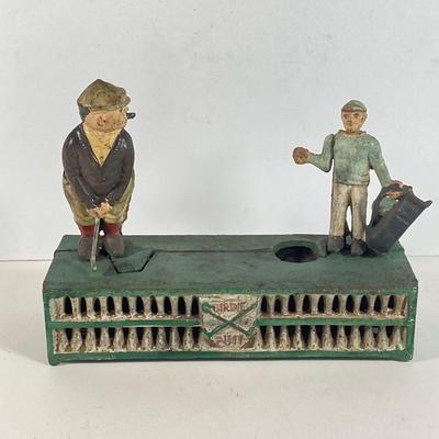 LOT 365: Vintage Cast Iron Birdie Putt Golf Bank
