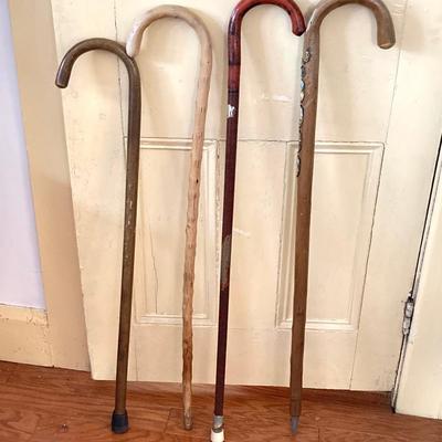 LOT 368: Collection of Four Wooden Canes - German Travel Destinations and More