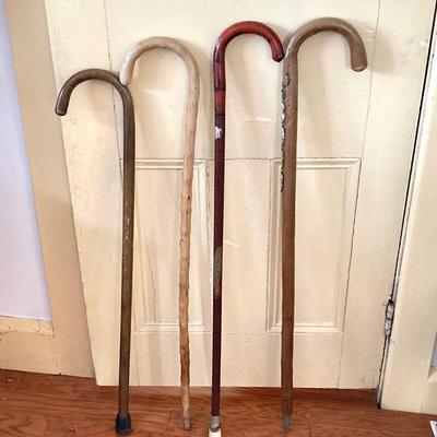 LOT 368: Collection of Four Wooden Canes - German Travel Destinations and More