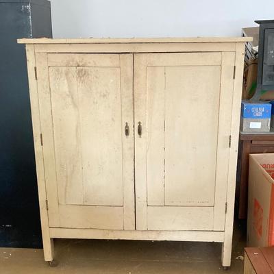 LOT 373: Vintage Primitive Wooden Jelly Cabinet - Ready for Upcycling