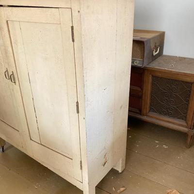 LOT 373: Vintage Primitive Wooden Jelly Cabinet - Ready for Upcycling