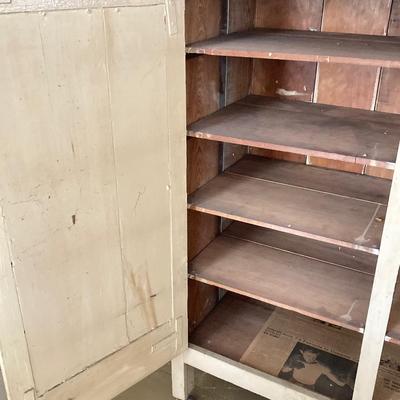 LOT 373: Vintage Primitive Wooden Jelly Cabinet - Ready for Upcycling