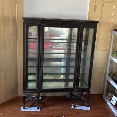 LOT 380: Antique Glass & Mirror China/Curio Cabinet