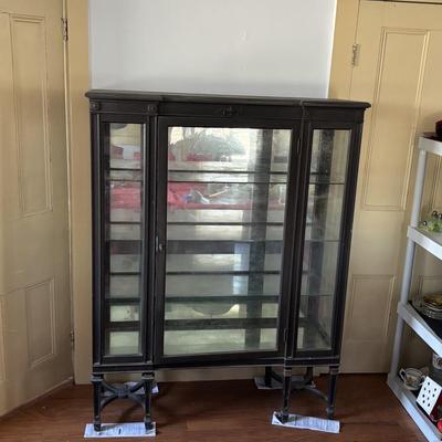 LOT 380: Antique Glass & Mirror China/Curio Cabinet