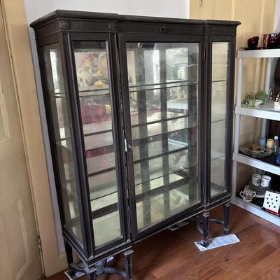 LOT 380: Antique Glass & Mirror China/Curio Cabinet