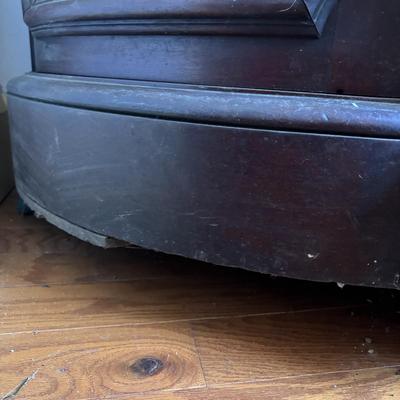 LOT 381: Antique Carved Wood & Marble Sideboard