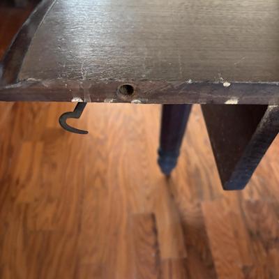 LOT 382: Antique Table (wooden slides & wheels), 2 set of 4 Vintage Chairs