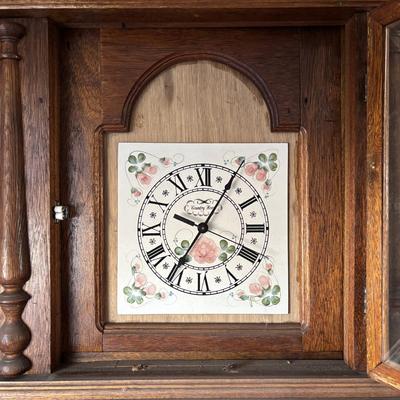 LOT 383: Hand-Crafted Quartz Movement Grandfather Clock w/Wooden Pendulum & Brass Weights