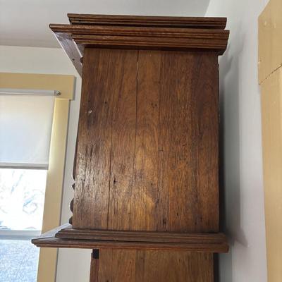 LOT 383: Hand-Crafted Quartz Movement Grandfather Clock w/Wooden Pendulum & Brass Weights