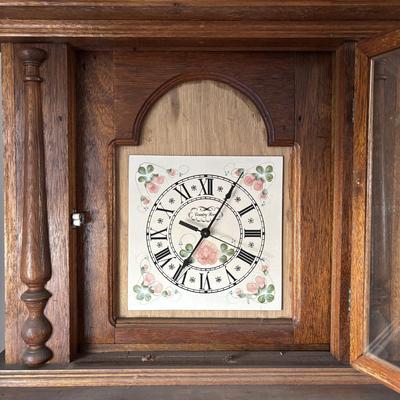 LOT 383: Hand-Crafted Quartz Movement Grandfather Clock w/Wooden Pendulum & Brass Weights