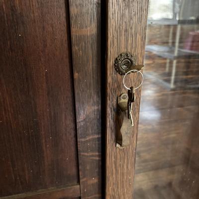 LOT 384: Vintage Wooden Gun Cabinet