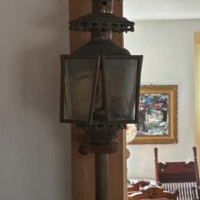LOT 385: Vintage Eagle Brass Hexagonal Carriage Lantern