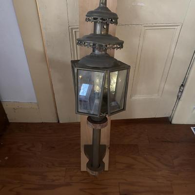 LOT 385: Vintage Eagle Brass Hexagonal Carriage Lantern
