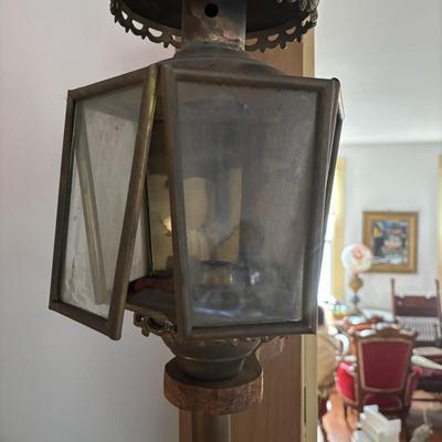 LOT 385: Vintage Eagle Brass Hexagonal Carriage Lantern