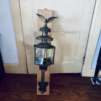 LOT 385: Vintage Eagle Brass Hexagonal Carriage Lantern
