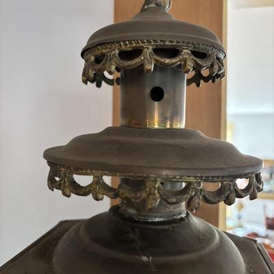 LOT 385: Vintage Eagle Brass Hexagonal Carriage Lantern