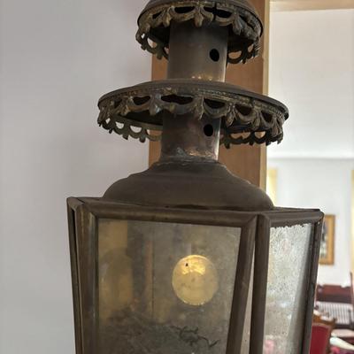 LOT 385: Vintage Eagle Brass Hexagonal Carriage Lantern