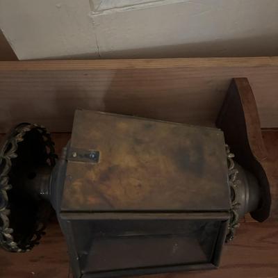 LOT 386: Vintage Eagle Brass Hexagonal Carriage Lantern