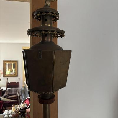LOT 386: Vintage Eagle Brass Hexagonal Carriage Lantern