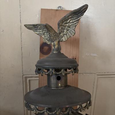 LOT 386: Vintage Eagle Brass Hexagonal Carriage Lantern