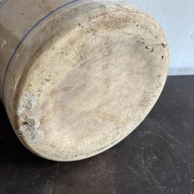 LOT 389: Vintage Stoneware Finley Acker & Co. Cheese Crock & Stoneware Jug