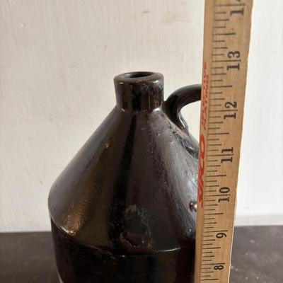 LOT 389: Vintage Stoneware Finley Acker & Co. Cheese Crock & Stoneware Jug