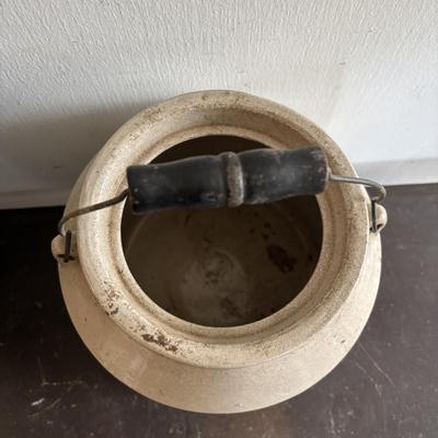 LOT 389: Vintage Stoneware Finley Acker & Co. Cheese Crock & Stoneware Jug